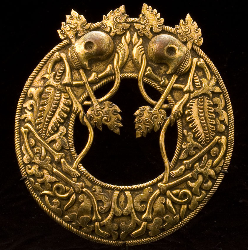Mirror Holder (Melong) with skeletons